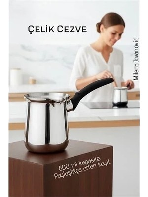 Belirtilmemiş Paslanmaz Çelik Cezve 800 ml 719644