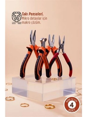 Kentex Mey Ithalat® 4'lü Profesyonel Takı Tasarım & Hobi Pense Seti (Hassas Işçilik Kiti)