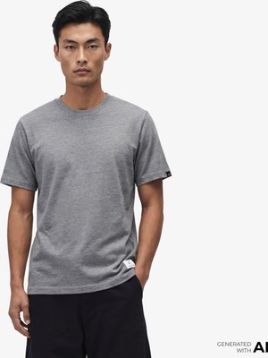 Alpha Industries Tiger Erkek Gri T-Shirt