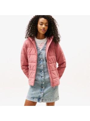 Tommy Hilfiger Tommy Jeans Slim Padded Kadın Puffer Pembe Mont