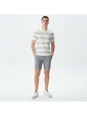 Lacoste Erkek Slim Fit Desenli Gri Bermuda