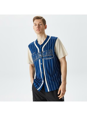 Karl Kani Trekking Block Pinstripe Baseball Erkek Mavi Gömlek