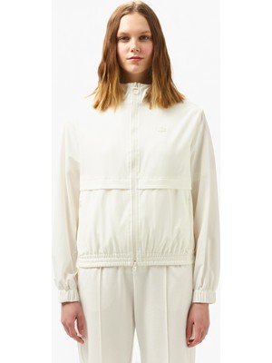 Lacoste Kadın Kapüşonlu Beyaz Ceket