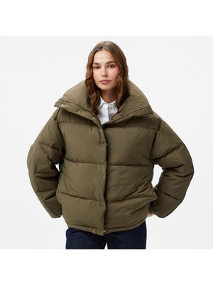 Calvin Klein Jeans Relaxed Puffer Kadın Kahverengi Mont