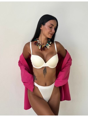 Cns Woman Bambu Ekru Sütyen Takım Iç Çamaşırı