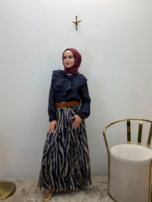 JOOQSTORE Fırfır Detaylı Gömlek Etek Takım