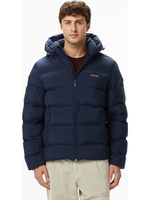 Calvin Klein Quilted Bonded Channel Erkek Mavi Ceket