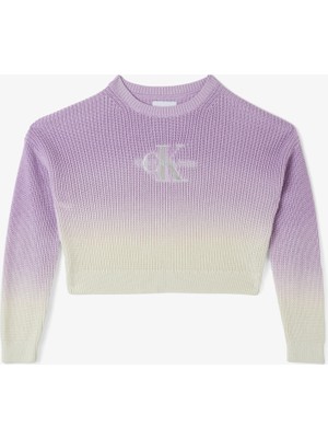 Calvin Klein Jeans Monogram Gradıent Çocuk Mor Kazak