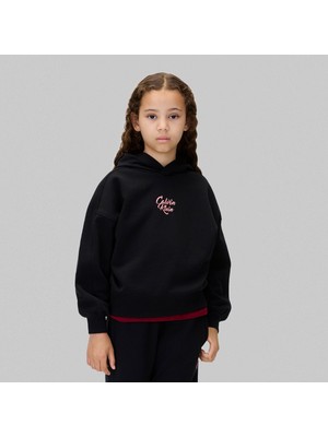 Calvin Klein Script Logo Graphic Terry Çocuk Siyah Sweatshirt