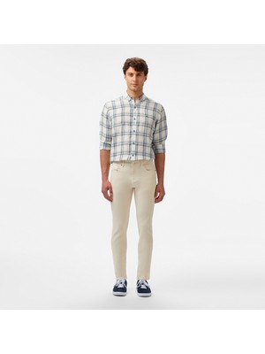 Lacoste Erkek Slim Fit Krem Jean Pantolon