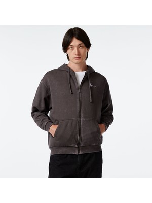 Karl Kani Chest Sign. Os Wshd Hvy Swt Fullzip Skull Erkek Gri Sweatshirt