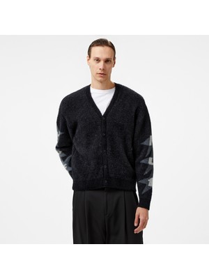 Huf Ursa Mohair Cardigan Erkek Siyah Ceket