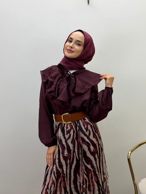 JOOQSTORE Fırfır Detaylı Gömlek Etek Takım