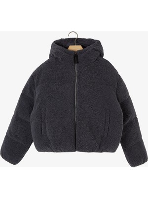 Calvin Klein Jeans Teddy Hooded Puffer Çocuk Siyah Ceket
