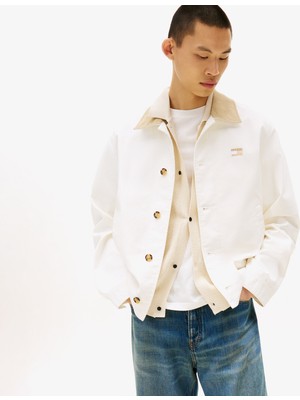 Tommy Hilfiger Tommy Jeans Cotton Chore Erkek Beyaz Ceket