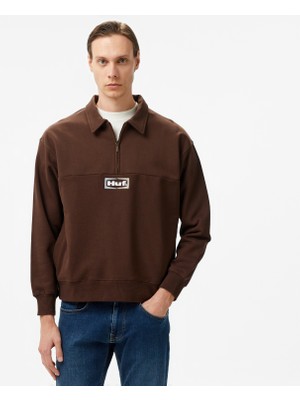 Huf Slate Quarter Zip Fleece Erkek Kahverengi Ceket