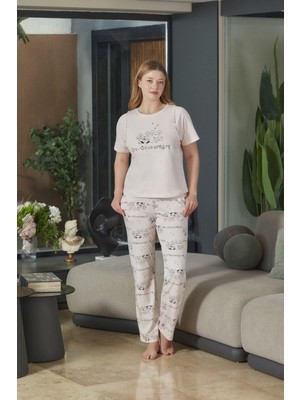 Cossy By Aqua Kadın Pembe Pijama Takımı 26555