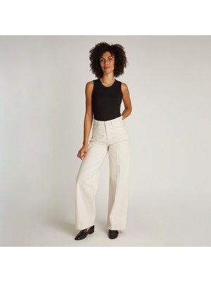 Calvin Klein Kadın Krem Pantolon