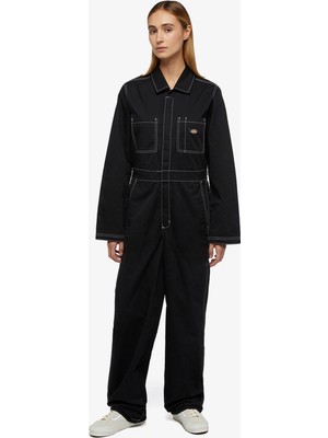 Dickies Sun Prarie Coverall Kadın Siyah Pantolon