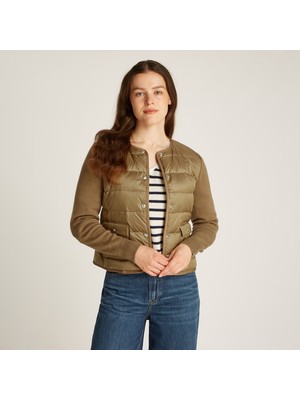 Tommy Hilfiger Ul Down Knit Mix Jkt Kadın Kahverengi Ceket