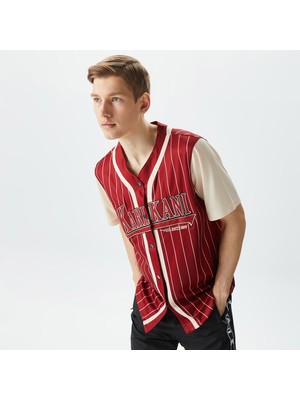 Karl Kani Trekking Block Pinstripe Baseball Erkek Kırmızı Gömlek