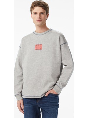 Scotch & Soda Scotch&soda Loose Fit Label Erkek Gri Sweatshirt