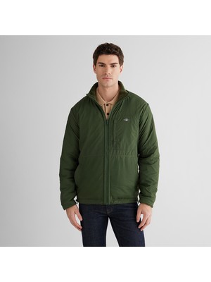 Gant Erkek Haki Fermuarlı Çift Taraflı Polar Sweatshirt