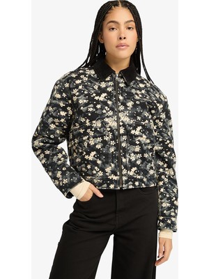 Timberland Strafford Quılted Washed Canvas Printed Kadın Bej Ceket
