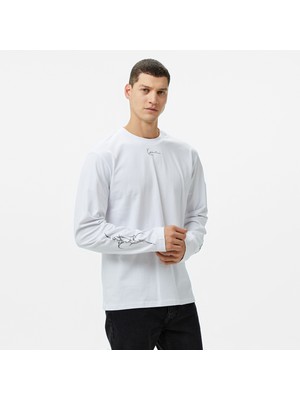 Karl Kani Small Signature Tribal Uzun Kollu Erkek Beyaz T-Shirt