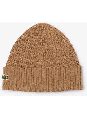Lacoste Unisex Yün Açık Kahverengi Bere