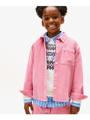 Tommy Hilfiger Corduroy Çocuk Pembe Gömlek