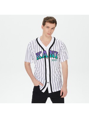 Karl Kani Retro Patch Block College  Erkek Siyah/mor/beyaz Gömlek