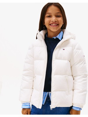 Tommy Hilfiger Essential Down Çocuk Puffer Beyaz Mont