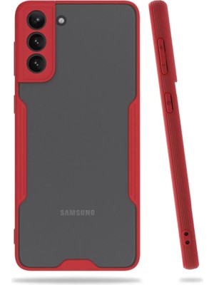 Newface Samsung Galaxy S21 Plus Kılıf Platin Silikon - Kırmızı