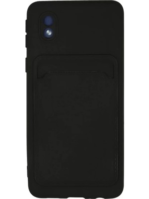 Newface Samsung Galaxy A01 Core Kılıf Kelvin Kartvizitli Silikon - Siyah