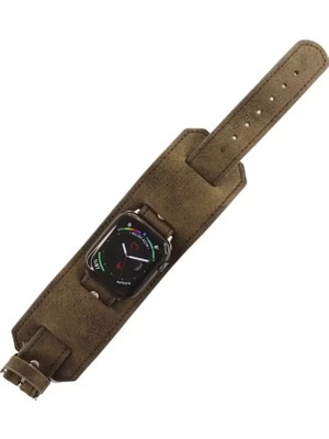 Newface Apple Watch 42MM NL17 Deri Kordon - Kahverengi