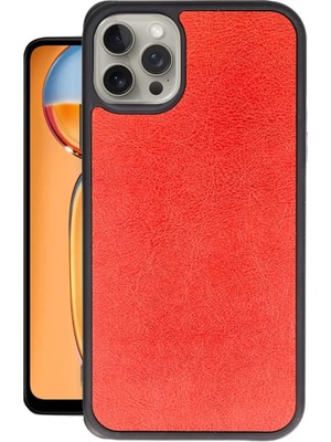 Newface Apple iPhone 14 Pro Max Kılıf Aras Deri Kapak - Kırmızı
