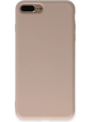 Newface Apple iPhone 7 Plus Kılıf Nano Içi Kadife Silikon - Pudra