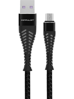 Konfulon S61 Micro USB Kablo 1.2m 2.1A - Siyah