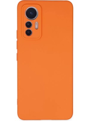 Newface Xiaomi Mi 12 Lite Kılıf Nano Içi Kadife Silikon - Turuncu