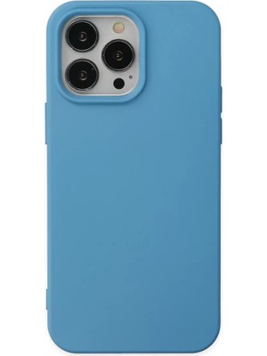 Newface Apple iPhone 14 Pro Max Kılıf Nano Içi Kadife Silikon - Mavi