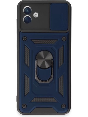 Newface Samsung Galaxy A04E Kılıf Pars Lens Yüzüklü Silikon - Lacivert
