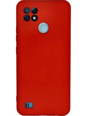 Newface Realme C21 Kılıf Nano Içi Kadife Silikon - Kırmızı
