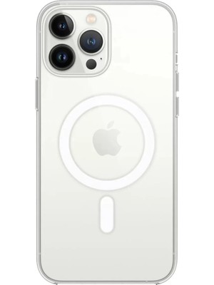 Newface Apple iPhone 14 Pro Max Kılıf Magneticsafe Şeffaf Silikon - Şeffaf