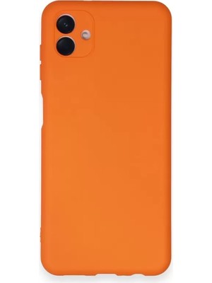 Newface Samsung Galaxy A04 Kılıf Nano Içi Kadife Silikon - Turuncu