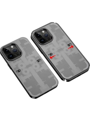 Newface Apple iPhone 14 Pro Kılıf Mekanik Bumper Kapak - Siyah
