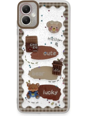 Newface Samsung Galaxy A05 Kılıf Sweet Desenli Silikon Kapak - Şeffaf