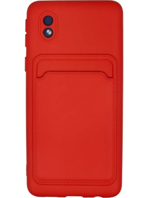 Newface Samsung Galaxy A01 Core Kılıf Kelvin Kartvizitli Silikon - Kırmızı
