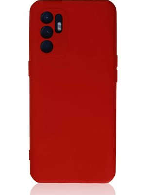 Newface Oppo Reno 6 Kılıf Nano Içi Kadife Silikon - Kırmızı