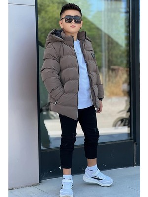 Pina Kids Erkek Çocuk Çıkarılabilir Kapüşonlu Suitici Nova Kışlık Mont KM4012